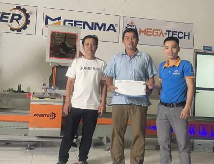 CHUYỂN GIAO CÔNG NGHỆ DÀN MÁY SẢN XUẤT CỬA NHÔM LƯỠI 500 CHO A  HOÀNG - BÌNH PHƯỚC